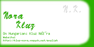 nora kluz business card